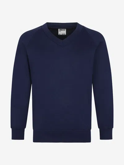 Zeco Schoolwear Zeco Kids School V-neck Sweatshirt In Blue