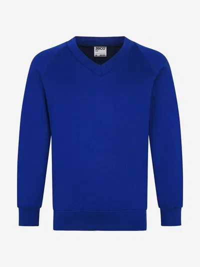 Zeco Schoolwear Zeco Kids School V-neck Sweatshirt In Blue