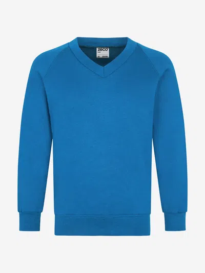 Zeco Schoolwear Zeco Kids School V-neck Sweatshirt In Blue