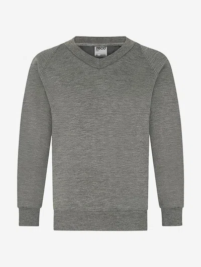 Zeco Schoolwear Zeco Kids School V-neck Sweatshirt In Gray