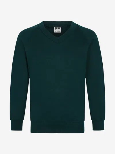Zeco Schoolwear Zeco Kids School V-neck Sweatshirt In Green