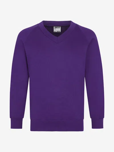 Zeco Schoolwear Zeco Kids School V-neck Sweatshirt In Purple
