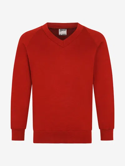 Zeco Schoolwear Zeco Kids School V-neck Sweatshirt In Red