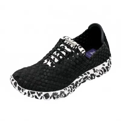 Zee Alexis Women's Danielle Woven Sneakers In Black/snow Leopard