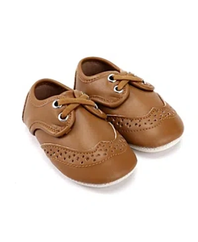 Zeebrakids Boys' Wingtip Lace Up Shoe - Soft Sole - Baby In Brown