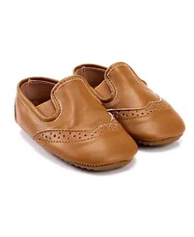 Zeebrakids Boys Wingtip Loafer - Soft Sole - Baby In Camel (brown Sole)