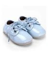 Zeebrakids Unisex Patent Lace Up Shoe - Baby In Ice Blue