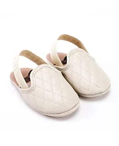 Zeebrakids Unisex Quilted Slingback Mules - Baby In White