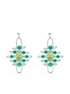 Zeemou Zeng 18kt White Gold Diamond Pave Impressionists Dangle Earrings In Blue