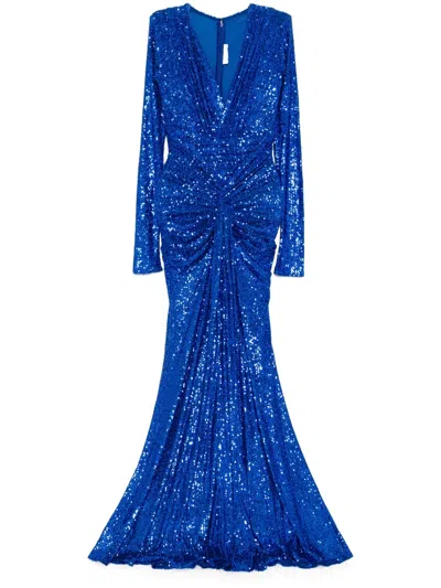 Zeena Zaki Sequin Dress In Blue