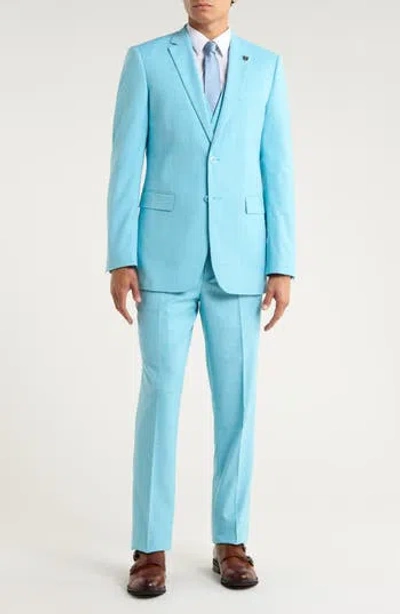 Zegarie Aqua Mélange 3-piece Suit In Blue