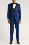 Zegarie Blue Shawl Collar 3-piece Tuxedo In Purple