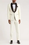 Zegarie Ivory Shawl Collar 3-piece Tuxedo In Multi