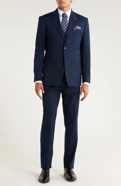 Zegarie Navy Mélange 3-piece Suit In Blue
