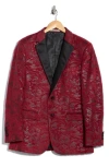 Zegarie Paisley Jacquard Satin Trim Sport Coat In Red