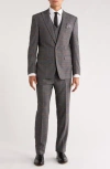 Zegarie Slim Fit 3-piece Check Suit In Gray
