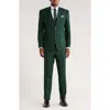 Zegarie Solid Shawl Collar 3-piece Suit In Green