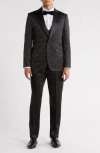 Zegarie Stacy Adams Solid Peak Lapel 3-piece Tuxedo In Multi