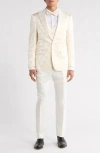 Zegarie Stacy Adams Solid Peak Lapel 3-piece Tuxedo In White