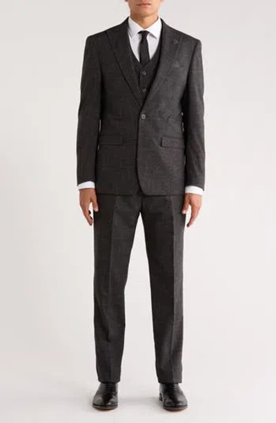 Zegarie Tattersall Mélange 3-piece Suit In Gray