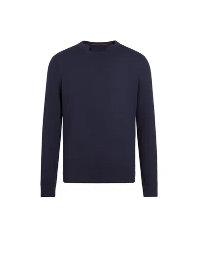 Zegna 12milmil12 Crewneck Knitted Jumper In Navy