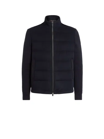 Zegna 12milmil12 Zipped Down Jacket In Navy