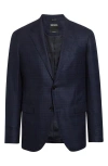 Zegna Men's Wool And Linen Jacket In Blue