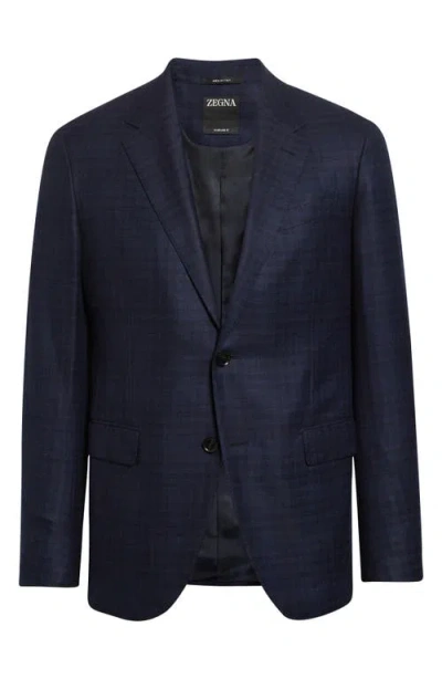 Zegna 15milmil15 Microcheck Wool Sport Coat In Blue