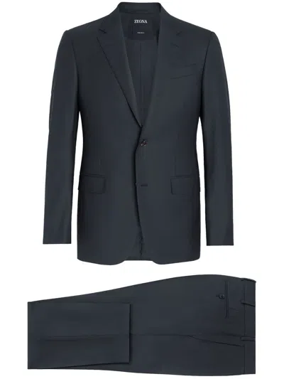 Zegna 15milmil15 Single-breasted Wool Suit In Blue