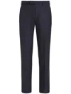 Zegna Tailored Wool Trousers In Blue