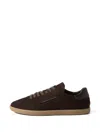 Zegna Suede Low Profile Sneakers Rubber Sole In Brown