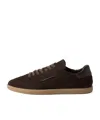 Zegna Suede Low Profile Sneakers Rubber Sole In Brown