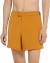 Zegna 232 Road Brand Mark Mid Length Swim Trunks In Orange