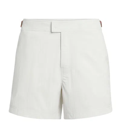 Zegna 232 Road Brand Mark Swim Shorts In White