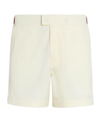 Zegna 232 Road Brand Mark Swim Trunks In White