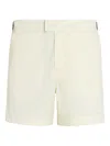 Zegna 232 Road Brand Mark Mid Length Swim Trunks In Neutral