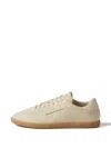 Zegna 232 Low Top Suede Sneakers Rubber Sole In Neutral