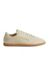 Zegna 232 Low Top Suede Sneakers Rubber Sole In Neutral