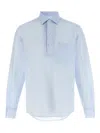 Zegna Linen Blend Shirt With Three-button Front