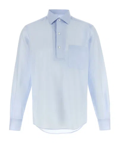 ZEGNA ZEGNA LONG-SLEEVED CURVED HEM SHIRT
