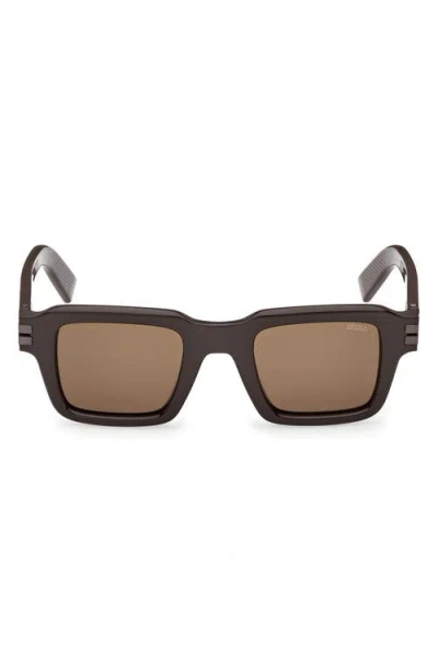 Zegna 48mm Square Sunglasses In Brown