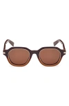 Zegna Men's Ez0250m Acetate Square Sunglasses In Dark Brown/other/brown