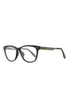 Zegna 5016f Horn-frame Rectangular Glasses In Black