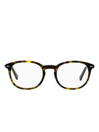Zegna 5070 Round Glasses In Brown