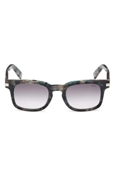 Zegna 50mm Rectangular Polarized Sunglasses In Purple