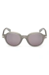 Zegna Men's Round Acetate Sunglasses In Shiny Milky Grey