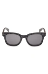Zegna 50mm Rounfd Sunglasses In Black