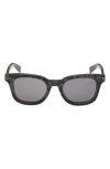 Zegna 50mm Rounfd Sunglasses In Black
