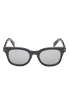 Zegna 50mm Rounfd Sunglasses In Blue