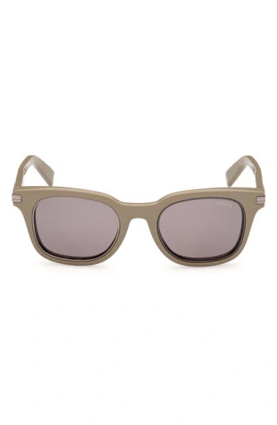 Zegna 50mm Rounfd Sunglasses In Neutral